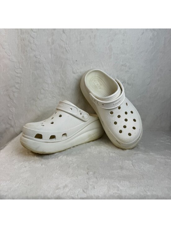 CROCS Shoes - Crocs Classic Mega Crush Clog White 2.4" Platform Sandals Womens 8 Mens 6